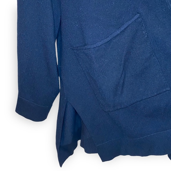 - ZARA Navy Knit 3/4 Sleeve Open Cardigan - Picture 6 of 9